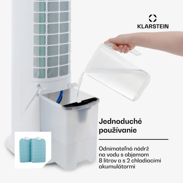 Ochladzovač vzduchu BielaSkytower Grand Smart 8 L 480 m3h Ochladzovač vzduchu Biela (3) Ochladzovač vzduchu BielaSkytower Grand Smart 8 L 480 m3/h Ochladzovač vzduchu Biela