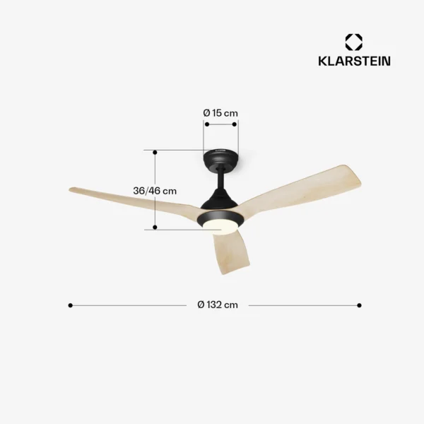 Stropný ventilátor javor Fiji Flow Smart 132 cm 48 W (2) Stropný ventilátor javor Fiji Flow Smart 132 cm 48 W