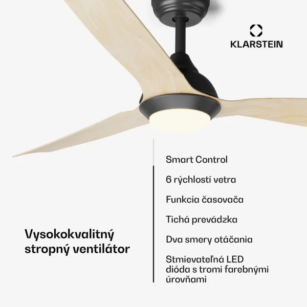 Stropný ventilátor javor Fiji Flow Smart 132 cm 48 W (3) Stropný ventilátor javor Fiji Flow Smart 132 cm 48 W