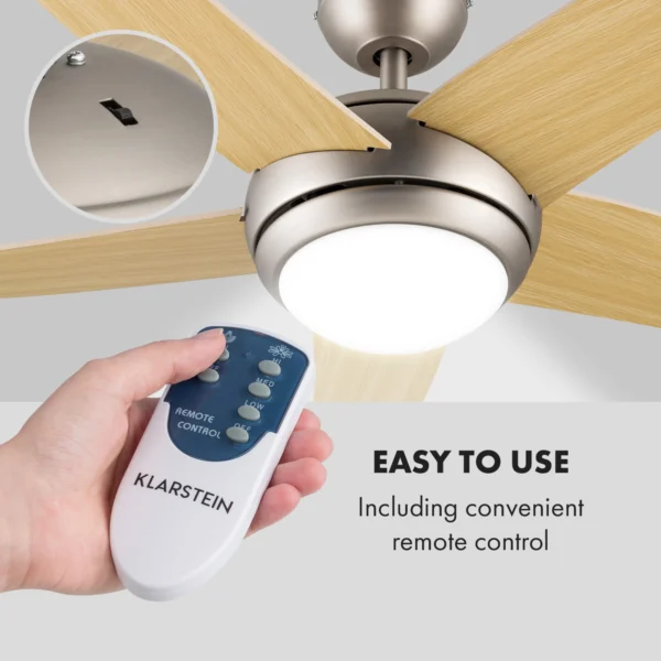 Stropný ventilátor so svietidlom javorBolero 134 cm 55 W