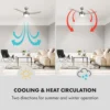 Stropný ventilátor so svietidlom striebro El Paso 132 cm 54 W
