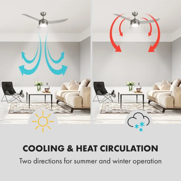 Stropný ventilátor so svietidlom striebro El Paso 132 cm 54 W