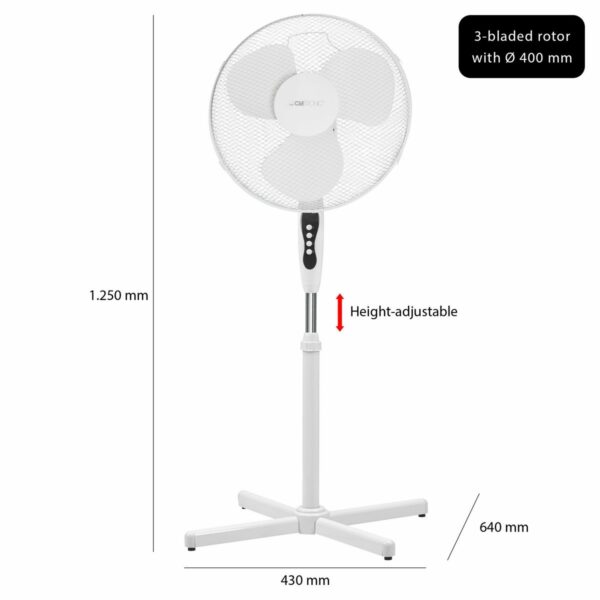 Stojanový ventilátor 40 cm biela Clatronic VL 3603 S WH (2) Stojanový ventilátor 40 cm biela Clatronic VL 3603 S WH