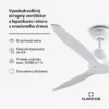 Stropný ventilátor biela Santa Elena 132 cm 40 W