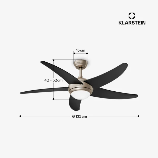 Stropný ventilátor so svetlom Bolero | 132 cm | 35 W