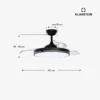 Stropný ventilátor so svietidlom čierna AirFold Smart 107 cm 29 W